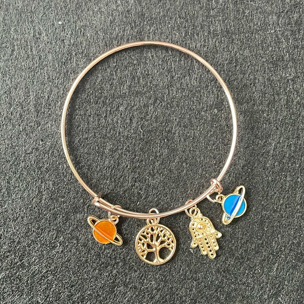 handmade bangle charm bracelet